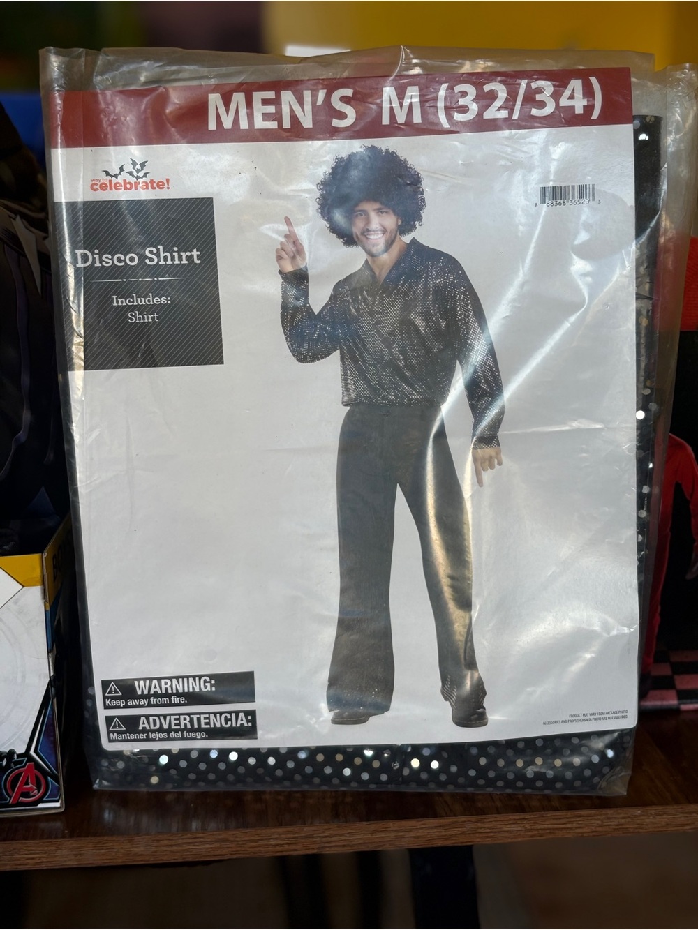 Celebrate! Men's Black Disco Shirt - M (32/34)‎